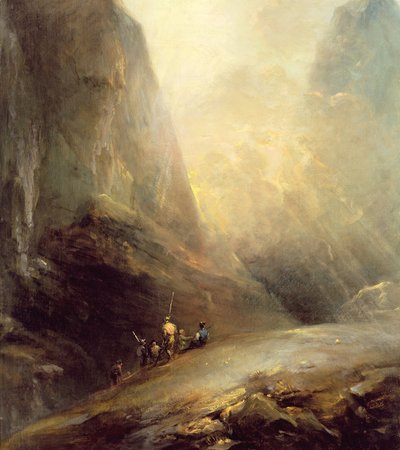 Gebirgslandschaft mit Banditen, ca. 1780 von Elias Martin